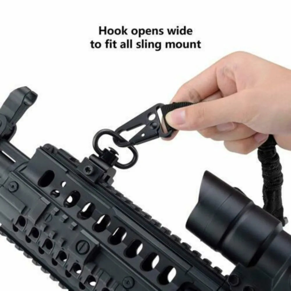 Two Points Rifle Sling with Length Adjuster Traditional Sling with Metal Hook Adjustable Outdoor Hunting Shotgun Belts