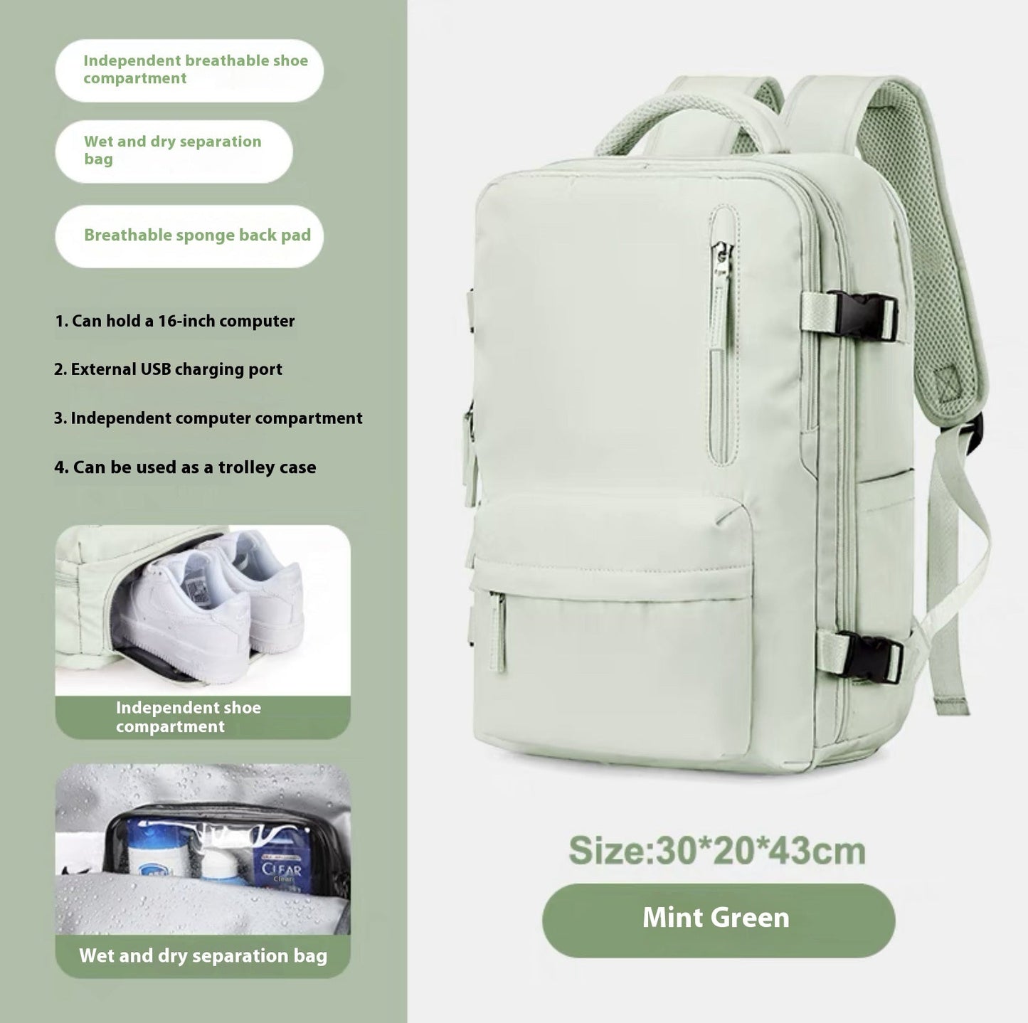 Fashion Large Capacity Travel Backpack Student School Bags 7 Sister Stars LLC