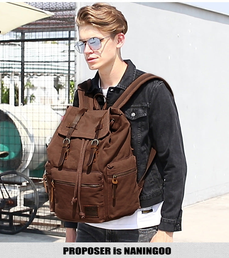 Men's And Women's Canvas Backpack 15.6 Inches Large Capacity 7 Sister Stars LLC
