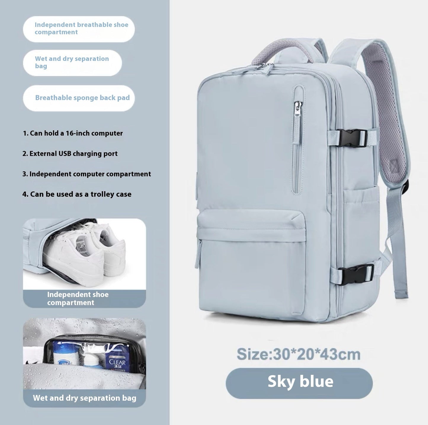 Fashion Large Capacity Travel Backpack Student School Bags 7 Sister Stars LLC