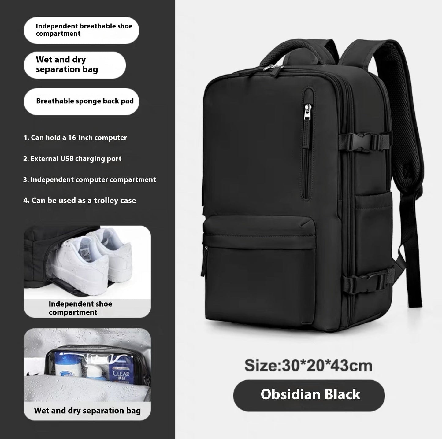 Fashion Large Capacity Travel Backpack Student School Bags 7 Sister Stars LLC